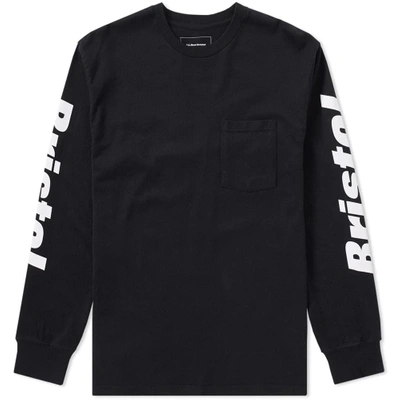 F.c. Real Bristol Long Sleeve Combination Tee In Black