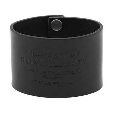 Saint Laurent Leather Property Of Cuff In Black