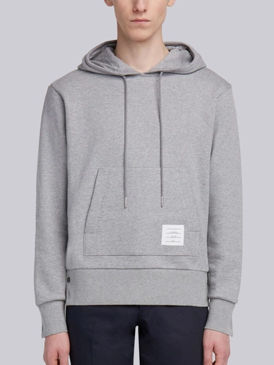 Thom Browne Striped Long-sleeved Cotton-jersey Hoody In Grey