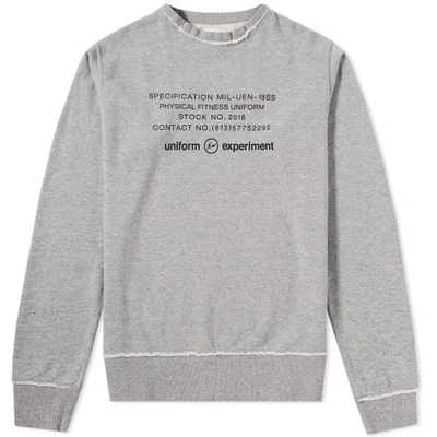 Uniform Experiment Inside Out Physical Fitness Crew Sweat In Grey