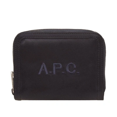 A.p.c. Malone Zip Wallet In Blue