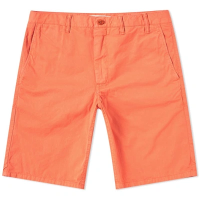 Norse Projects Aros Light Twill Short In Orange