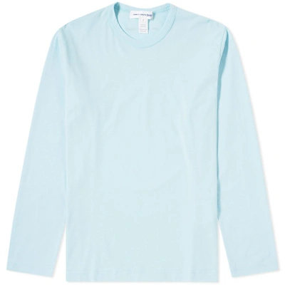 Comme Des Garçons Shirt Comme Des Garcons Shirt Long Sleeve Logo Tee In Blue