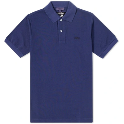 Junya Watanabe Man X Lacoste Garment Dyed Polo In Blue