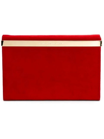 Charlotte Olympia Vanity Suede Mirror Clutch In Red