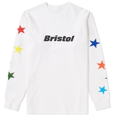 F.c. Real Bristol Long Sleeve Multicolour Star Tee In White