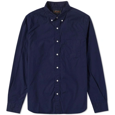 Beams Plus Button Down Broadcloth Shirt In Blue