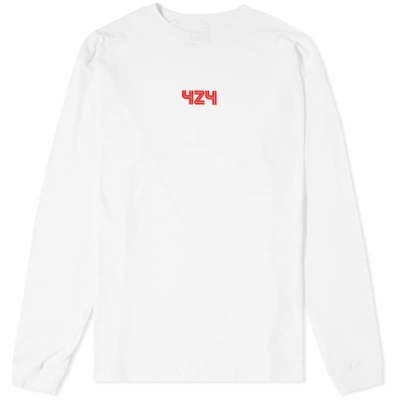 424 Long Sleeve Death Star Tee In White