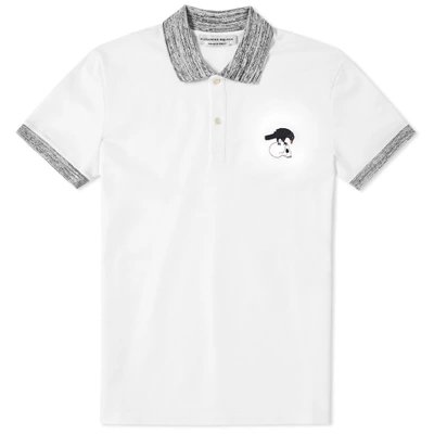 Alexander Mcqueen Embroidered Motif Polo In White