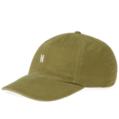 Norse Projects Light Twill Sports Cap In Green