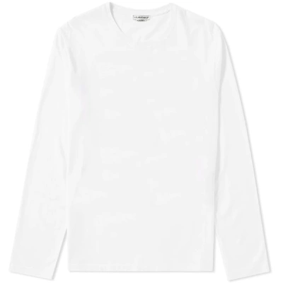 Alexander Mcqueen Long Sleeve Embroidered Logo Tee In White