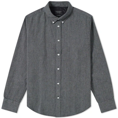Rag & Bone Button Down Chambray Shirt In Grey