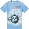 Off-white Liberty Print Short Sleeve Cotton T Shirt In Blue