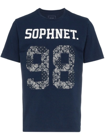 Sophnet . 98 Bandana Print Cotton T Shirt - Blue
