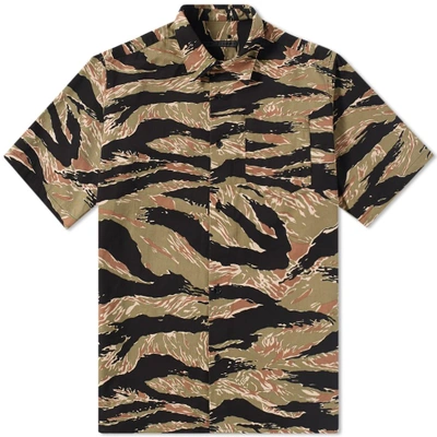 Sophnet . Short Sleeve Tiger Camouflage Shirt In Green