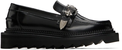 Toga Black Shark Loafers In Aj1243 - Black