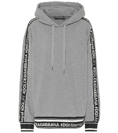 Dolce & Gabbana Logo Cotton Hoodie In Sgrigio Mel