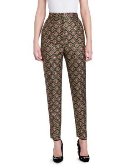 Dolce & Gabbana Floral Brocade Tailored Pants In Multi