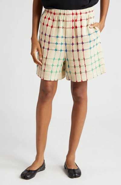 Bode Dobby Weave Shorts In Multi Coloured