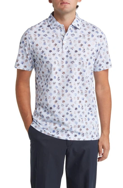 Bugatchi Victor Ooohcotton® Print Polo In Classic Blue