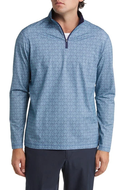 Bugatchi Ooohcotton® Print Quarter Zip Pullover In Peacock