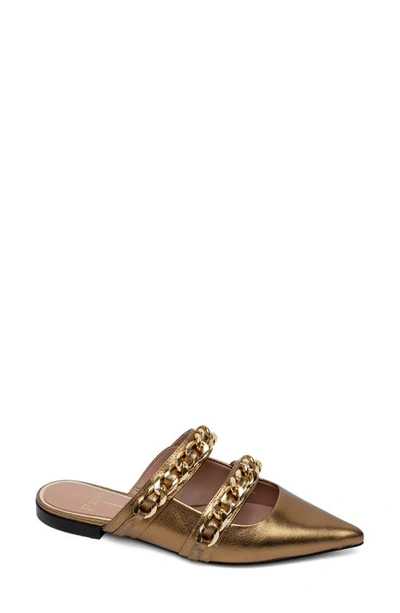 Linea Paolo Aurel Pointed Toe Mule In Gold