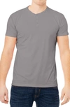 X-ray Short Sleeve Henley In Frosted Grey