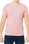 X-ray Short Sleeve Henley In Dusty Pink