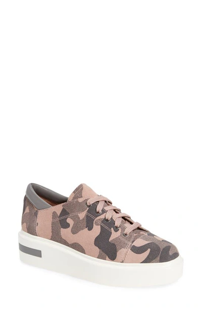 Linea Paolo Kruz Platform Sneaker In Blush Pink/ Grey Suede