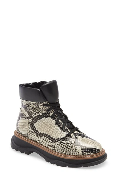 Linea Paolo Boca Lace-up Boot In Cream-black Leather