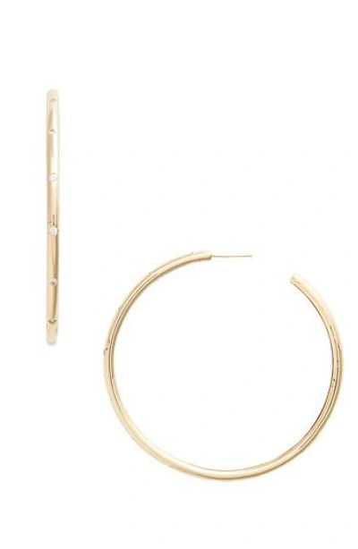 Lulu Dk X We Wore What Pave Studded Large Hoop Earrings In Gold/clear