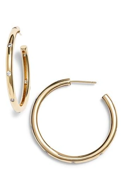 Lulu Dk X We Wore What Pave Studded Hoop Earrings In Gold