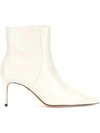 Schutz Women's Bette Leather Pointed Toe Booties In Pearl