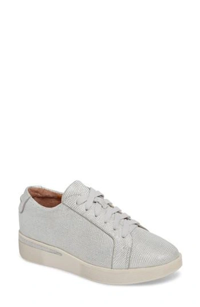 Gentle Souls Haddie Low Platform Sneaker In White/ Silver Leather