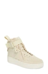 Nike Sf Air Force 1 Mid Sneaker In Fossil/ Sail