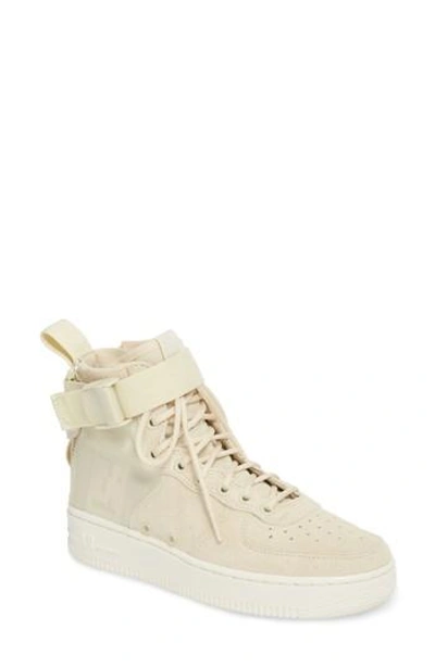Nike Sf Air Force 1 Mid Sneaker In Fossil/ Sail