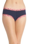 Hanky Panky Paisley Hipster Panties In Navy/ Anchor Stripe