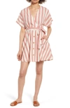 Moon River Button Detail Striped Dress - 100% Exclusive In Red Stripe