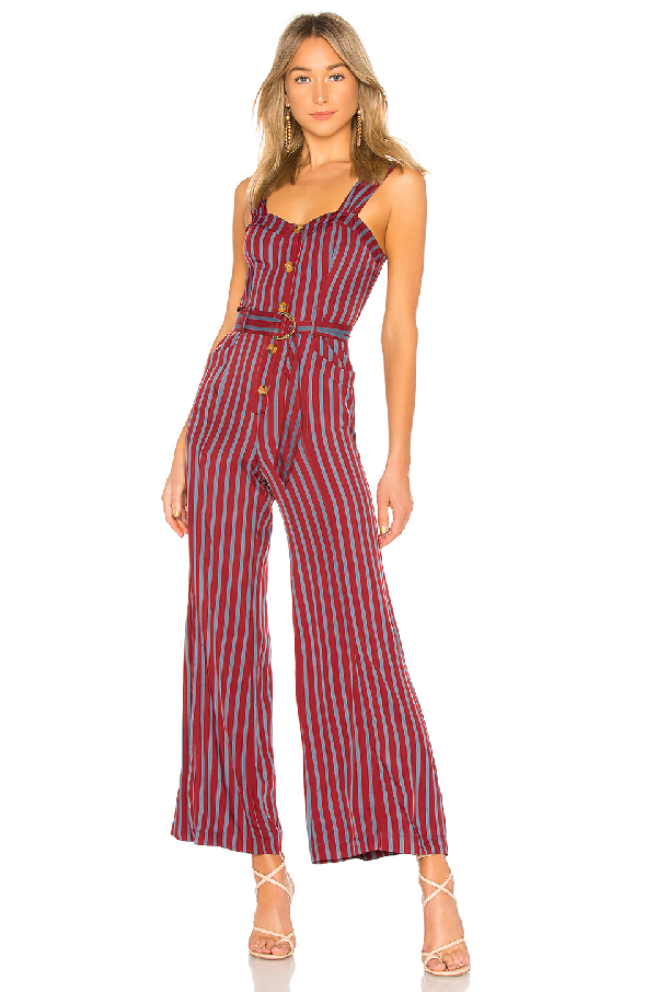free people striped jumpsuit