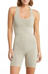 Skims Outdoor Stretch Cotton Blend Rib Bodysuit In Stone