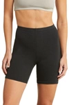 Skims Outdoor Basics Cotton Blend Rib Bike Shorts In Washed Onyx