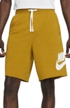 Nike Club Alumni Sweat Shorts In Brown