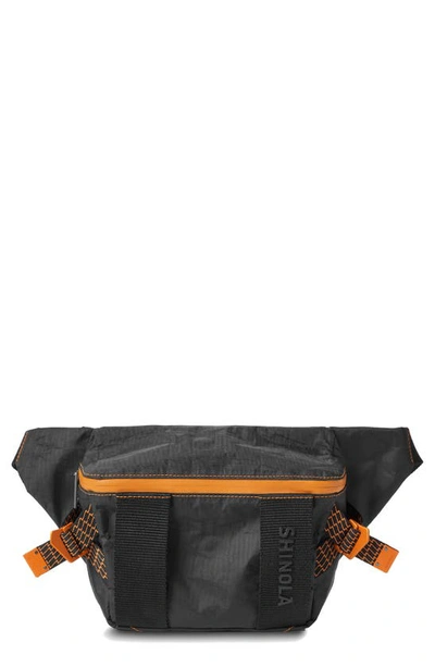 Shinola 10,000 Mile Belt Bag In Black Orange