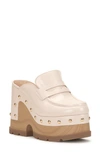 Jessica Simpson Hunyie Platform Loafer Clog In Chalk Faux Leather
