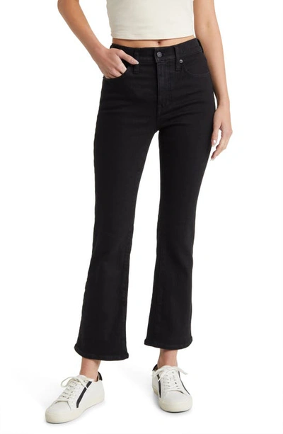 Madewell Kick Out High Waist Crop Jeans In Black Rinse