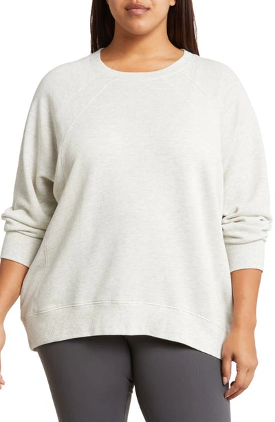 Zella Drew Crewneck Sweatshirt In Ivory Grey Heather