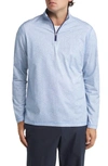 Bugatchi Anthony Micro Print Ooohcotton® Quarter Zip Pullover In Air Blue