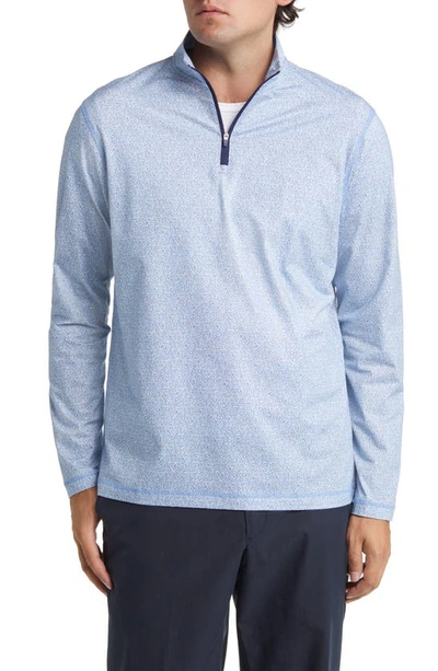 Bugatchi Anthony Micro Print Ooohcotton® Quarter Zip Pullover In Air Blue