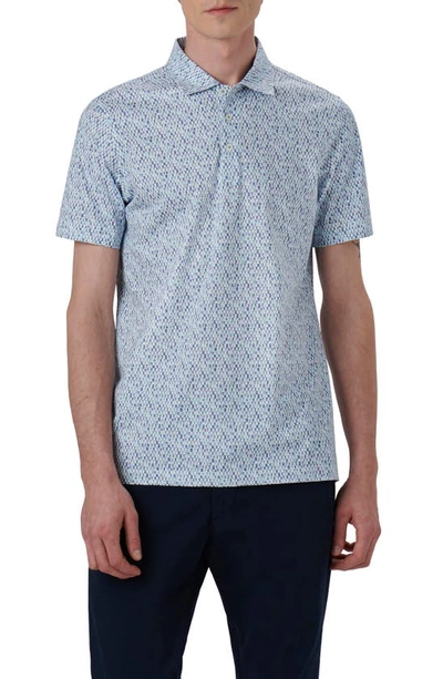 Bugatchi Victor Ooohcotton® Tile Print Polo In Peacock