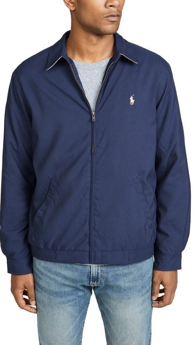 Polo Ralph Lauren Big & Tall Player Logo Bi-swing Harrington Jacket In Navy  | ModeSens